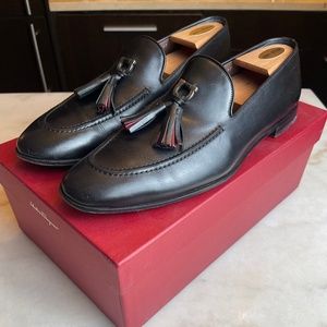 Ferragamo Black Leather Loafers